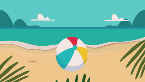 beach scene with beach ball