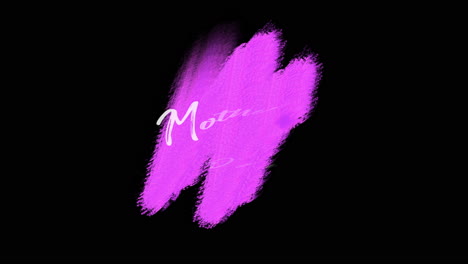 día de la madre con pincel rosa sobre degradado negro