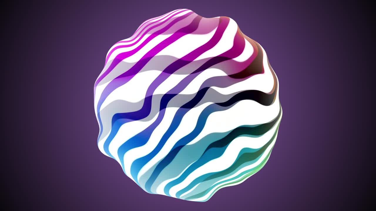girando una esfera abstracta en un fondo de gradiente. animación de una esfera giratoria.