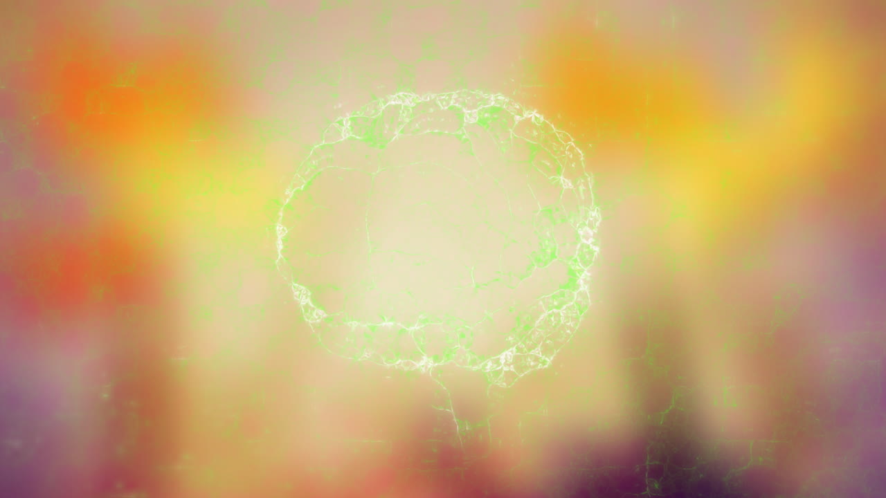 animazione dell'icona del cervello umano che gira contro uno sfondo a gradiente colorato.