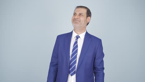 el hombre de negocios aburrido suspira.
