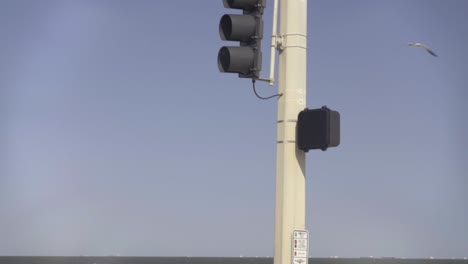 Imágenes-En-Cámara-Lenta-De-La-Playa-De-Galveston-A-Lo-Largo-Del-Malecón