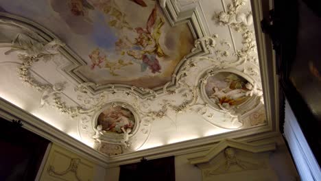 distinctive church with rococo stucco ceiling style, slavkov u brna, czech republic