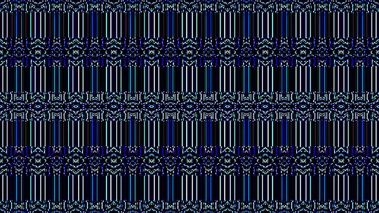 shining bright lines set blue wave motion, colorful, on black background