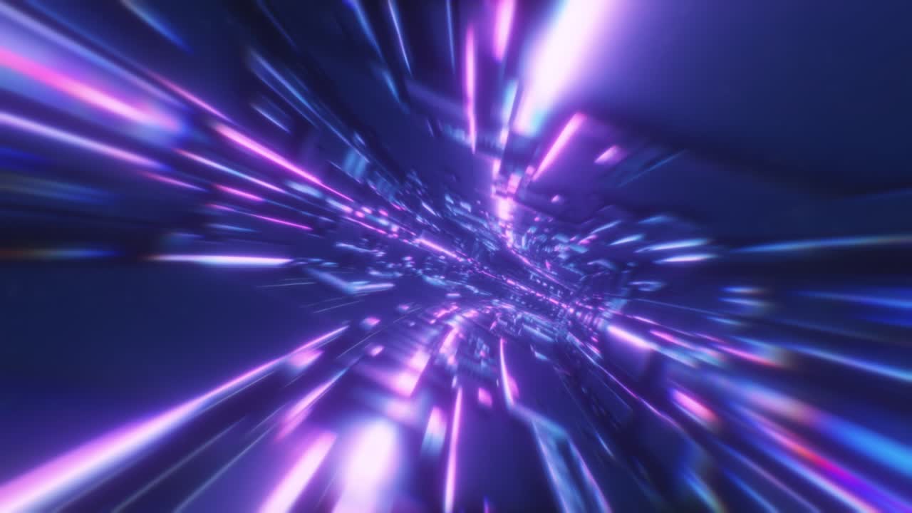 túnel de neón brillante