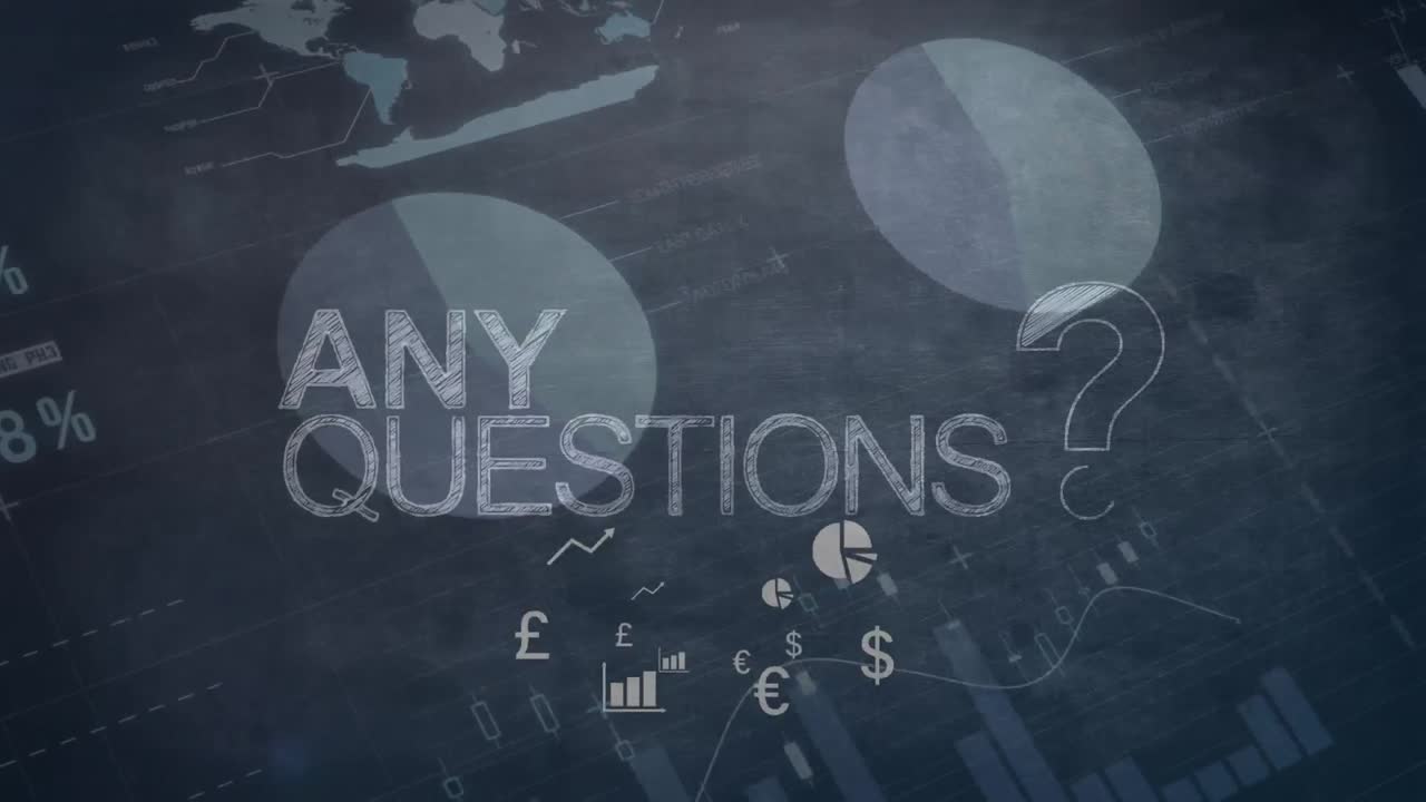 Animation of data processing over any questions text