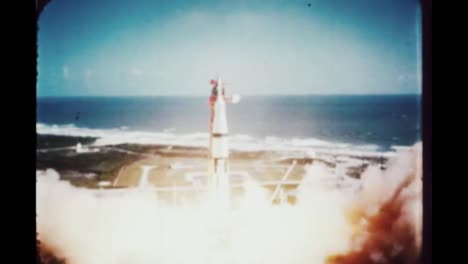 slow motion launch pad footage of the rocket engines firing up on the apollo 7 mission