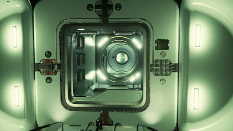 la escotilla de acceso a la nave espacial futurista
