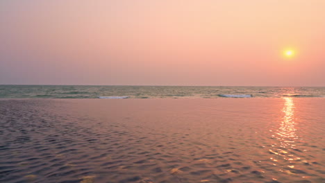 pastel sunset and gentle sea waves, tranquil seascape background, nobody
