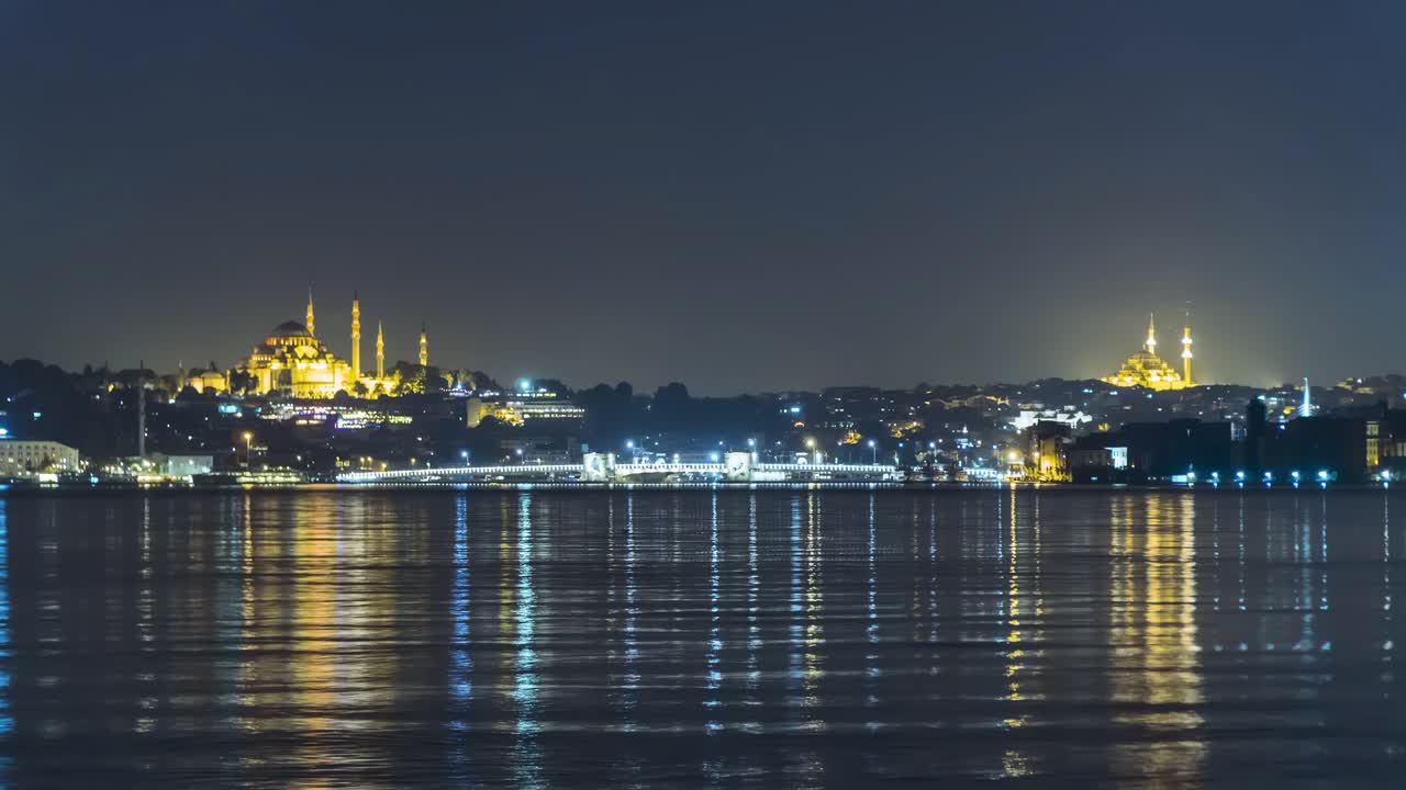 la mezquita sultanahmet y la hagia sophia en el lapso de tiempo, en estambul, turquía