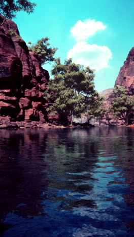 escena del río del cañón de la roca roja