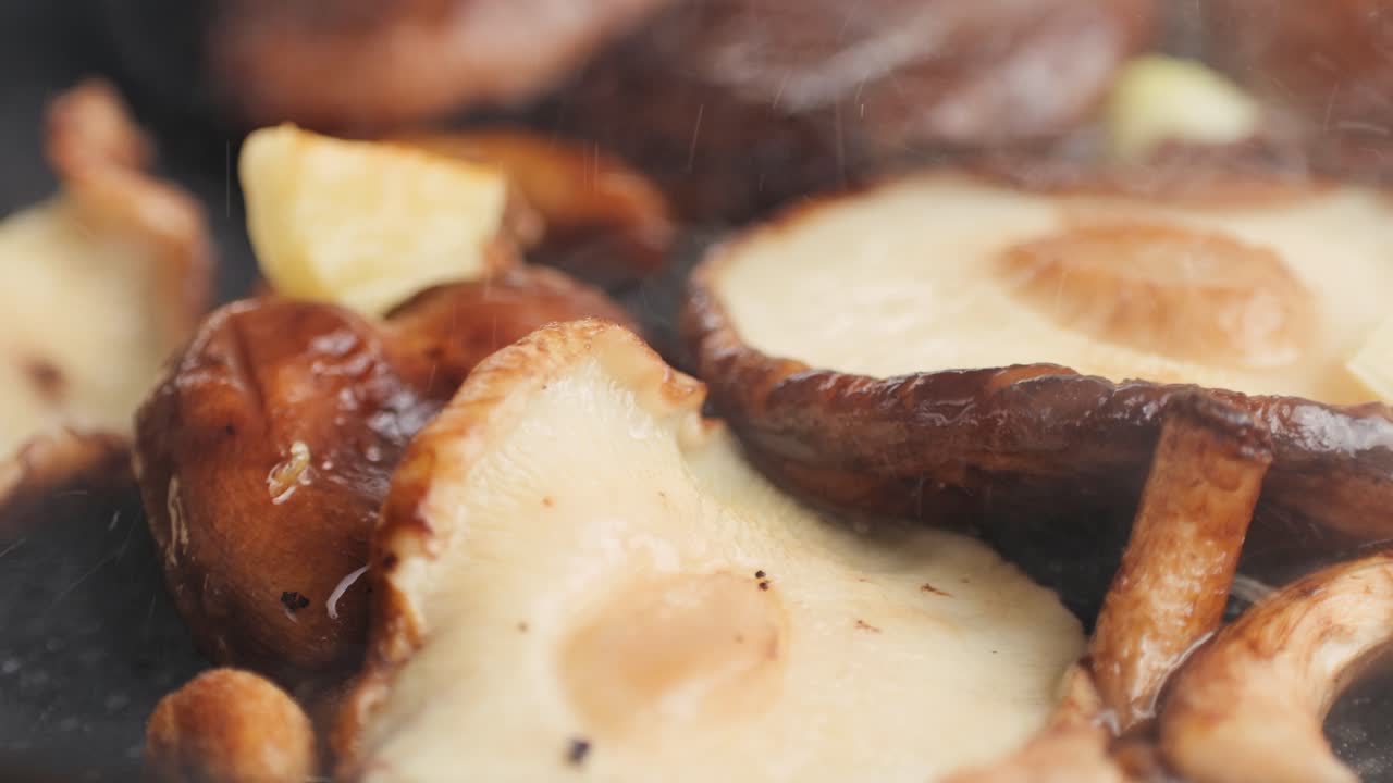 Frying Shiitake Mushrooms