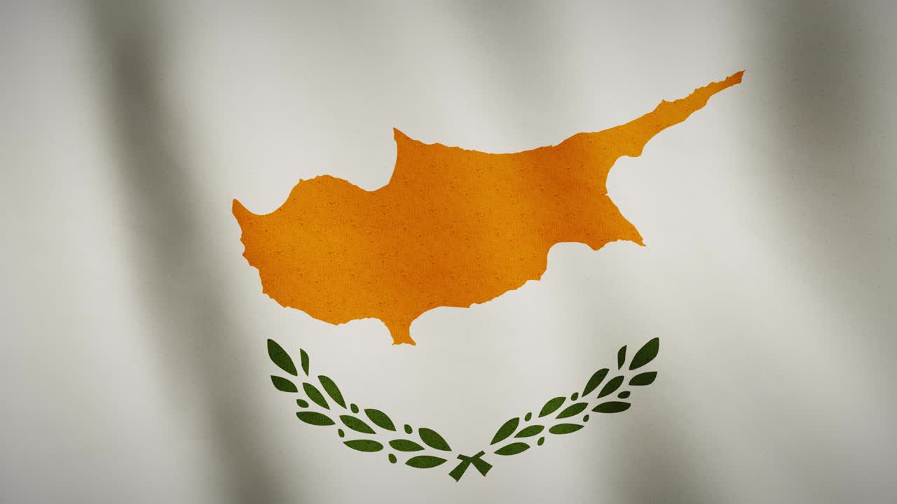 민주주의를 상징하는 발을 흔들고 있는 키프로스 - 애니메이션 원활한 비디오 루프