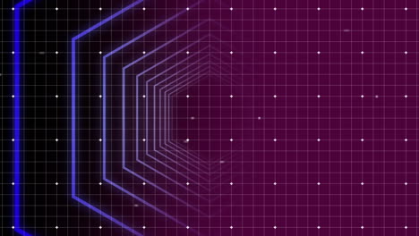 moving through a hexagon shaped tunnel