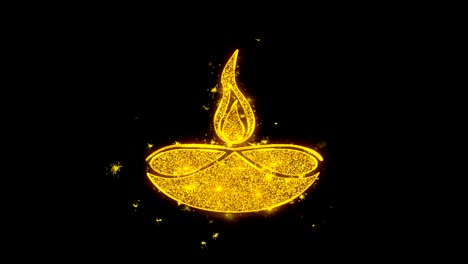 diwali diya lamp icon animation