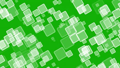 gráficos de movimiento de cuadrados digitales con fondo de pantalla verde