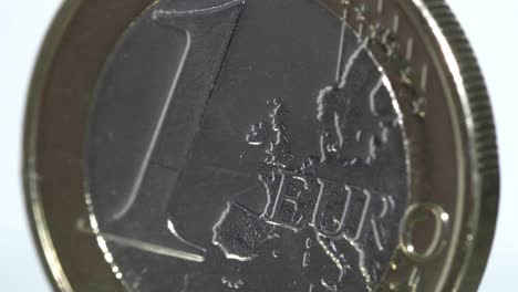 4k - euro coin. macro shot of a white background