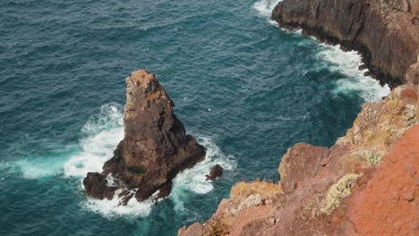 volcanic rock formation on ponta de sao lourenco, madeira in portugal - high angle, static