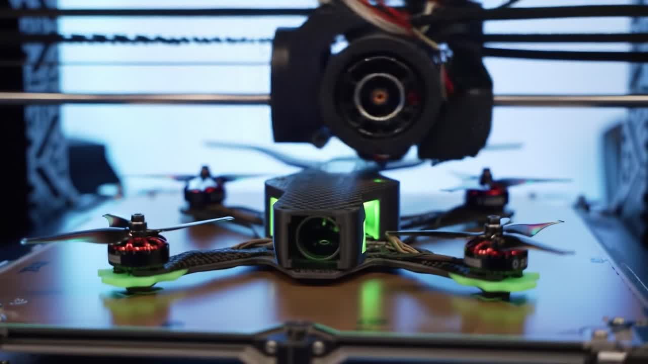 A Close-Up View of a Cutting-Edge Drone Being Fabricated with Advanced Technology, Featuring Intricate Components and Innovative Design Elements.