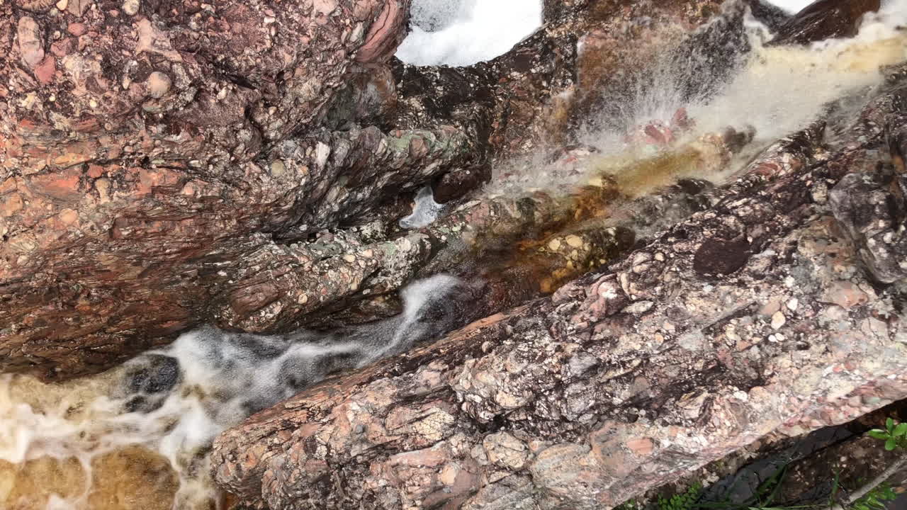 Water stream over rocks of Chapada Diamantina, Brazil, slow motion