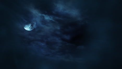 mystical animation halloween background with dark moon and clouds 4