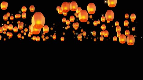 sky lanterns floating in the night sky