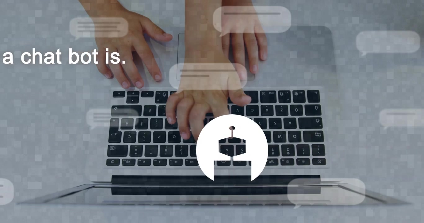 Hands typing on laptop causing avatar, bubbles and bot icon showing chatbot basics for technology
