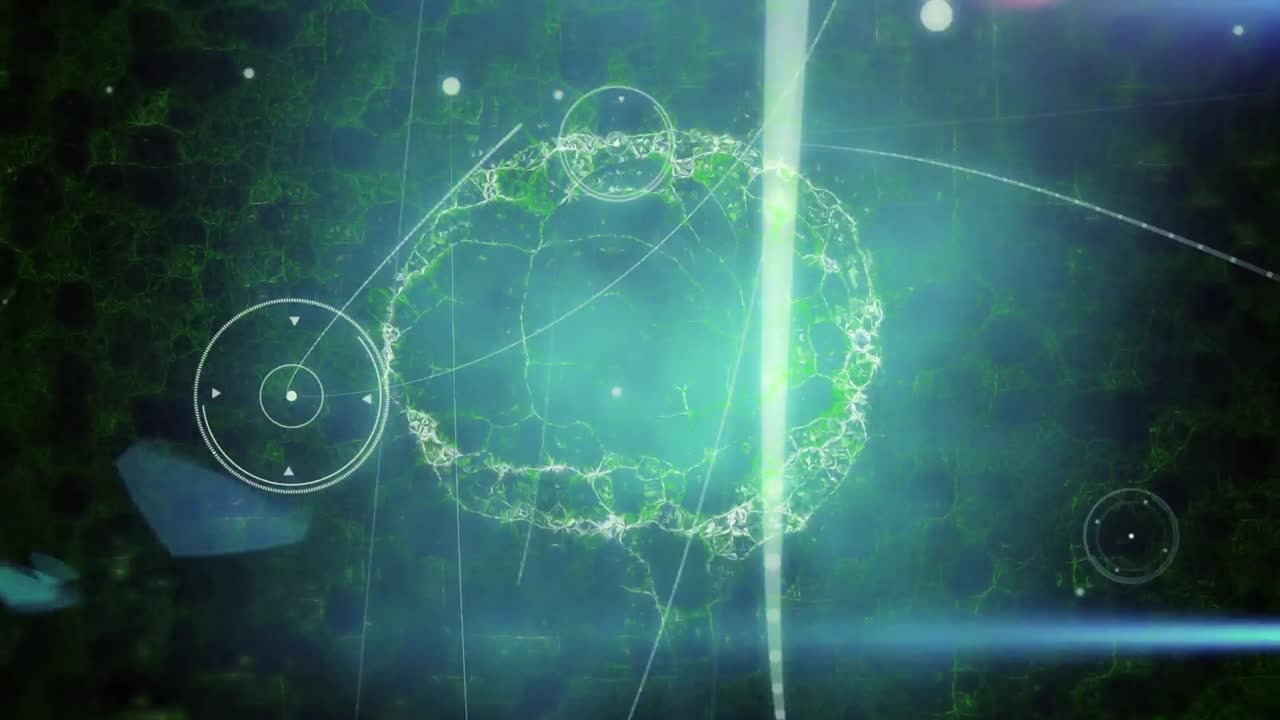 animación de la red de conexiones con el cerebro humano girando