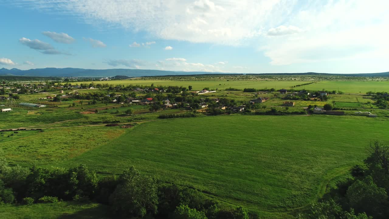 시골 풍경 공중 사진