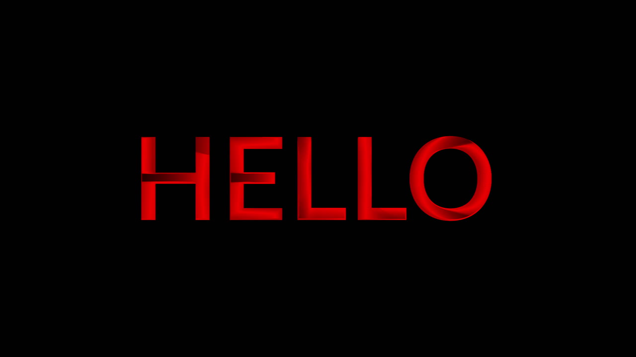 seamless loop HELLO red text liquid animation