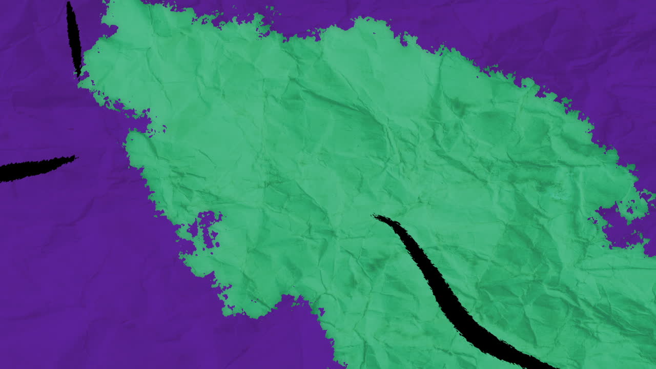 Dynamic Abstract Green and Purple Crumpled Paper Texture Transition