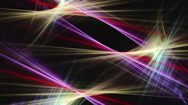 Futuristic multi colored laser neon lights background 3d animation
