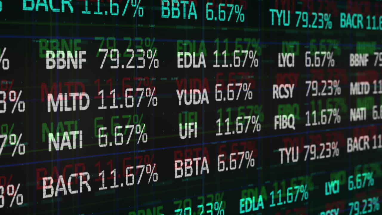 Animazione dell'elaborazione di statistiche e dati finanziari