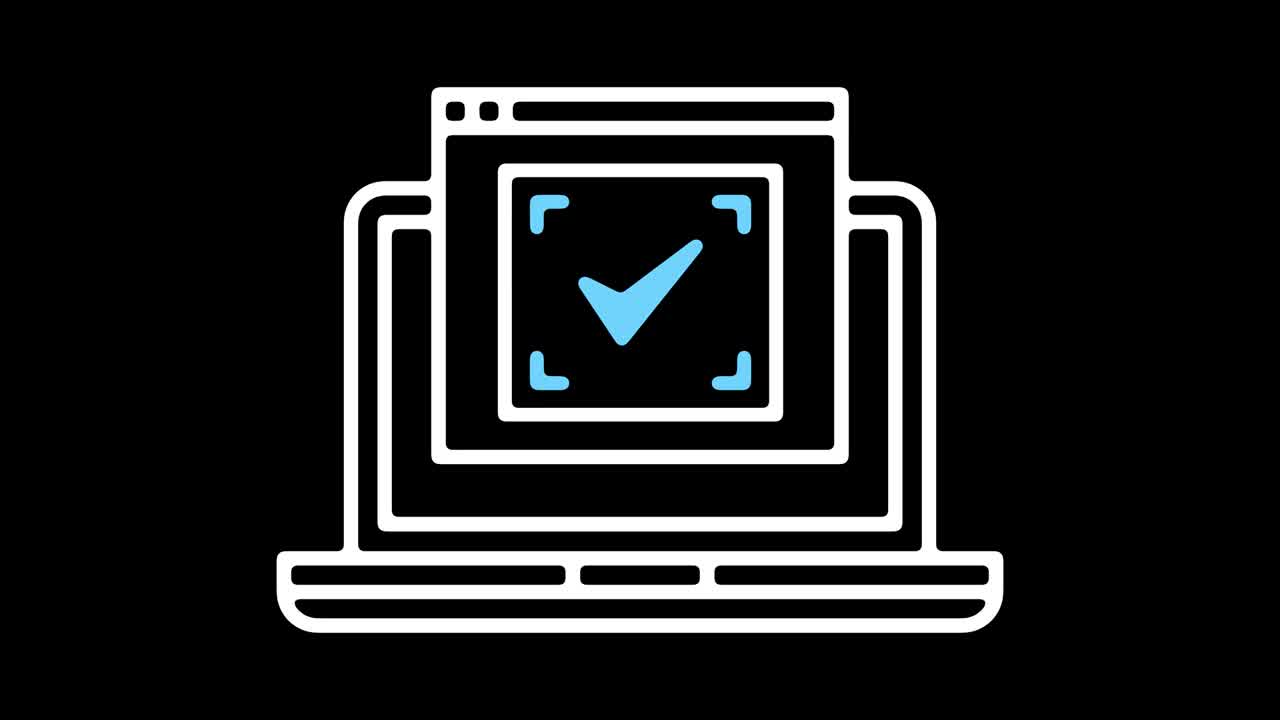 Online Signature Line Icon Animation with Alpha