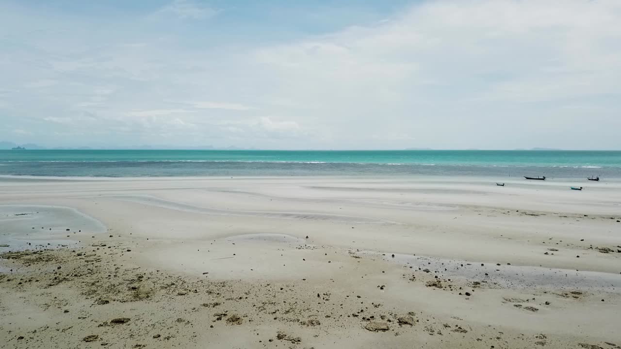 Ko Samui Island, Thailand - Beautiful Tourist Destination With White Sand and Cloudy Blue Sky Above - Aerial Shot