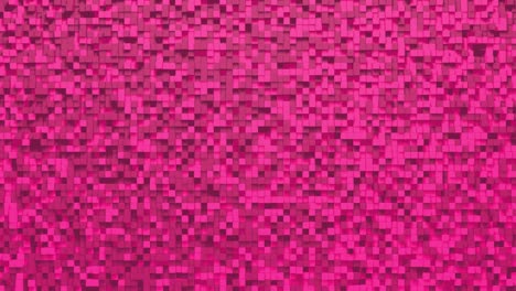 cubo de caja pequeña rosa fondo geométrico aleatorio. ilustración de mosaico de píxeles cuadrados abstractos. fondo de bloque de tierra. diseño fractal de fantasía. arte digital. bucle de animación 3d de 4k