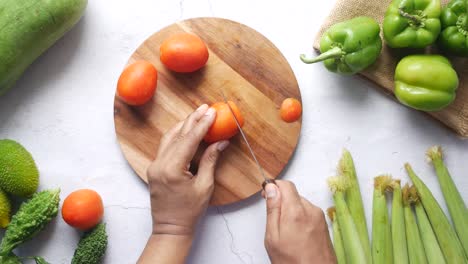 preparing fresh vegetables