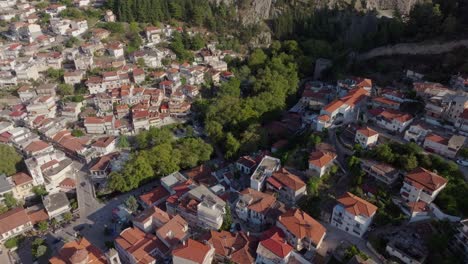 Springs-of-Krya-in-Livadeia,-Greece-from-above-with-trees