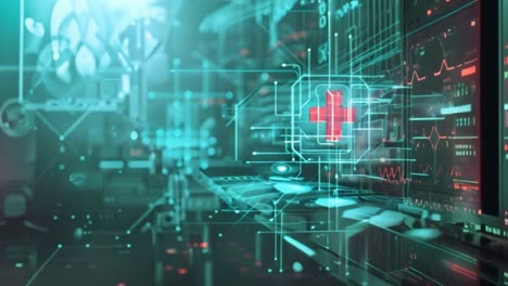 futuristic digital healthcare technology interface