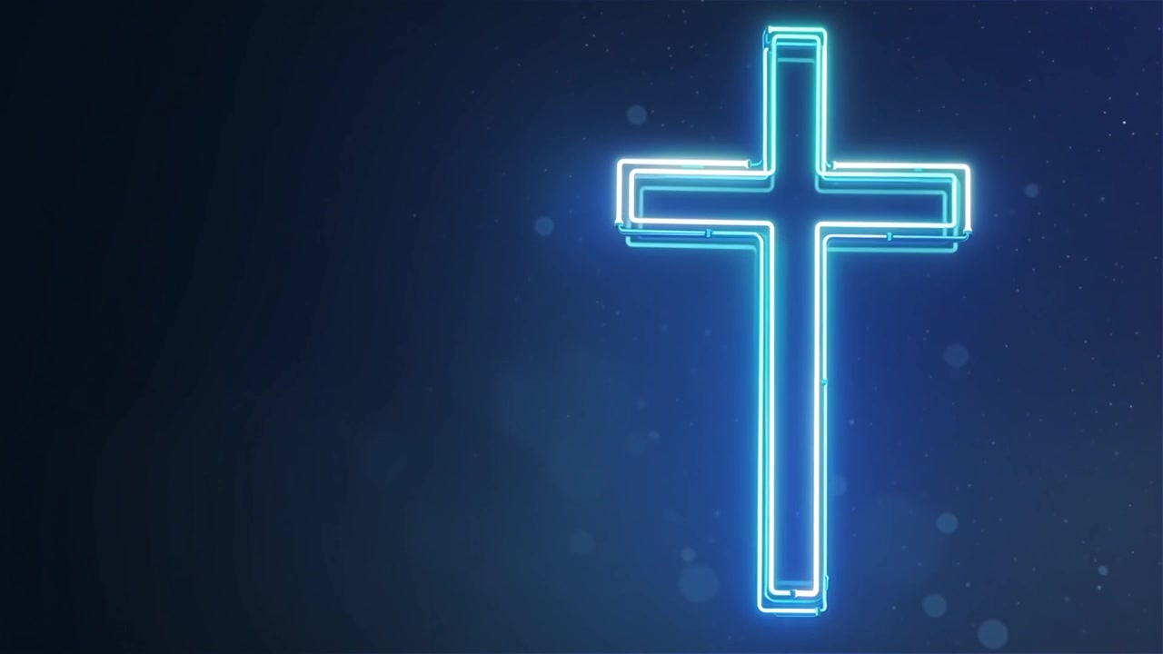 Croce Cristiana Luce Celestiale Sfondo per il Culto.