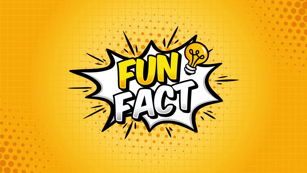 Animated Fun Fact Comic Speech Bubble on Yellow Background