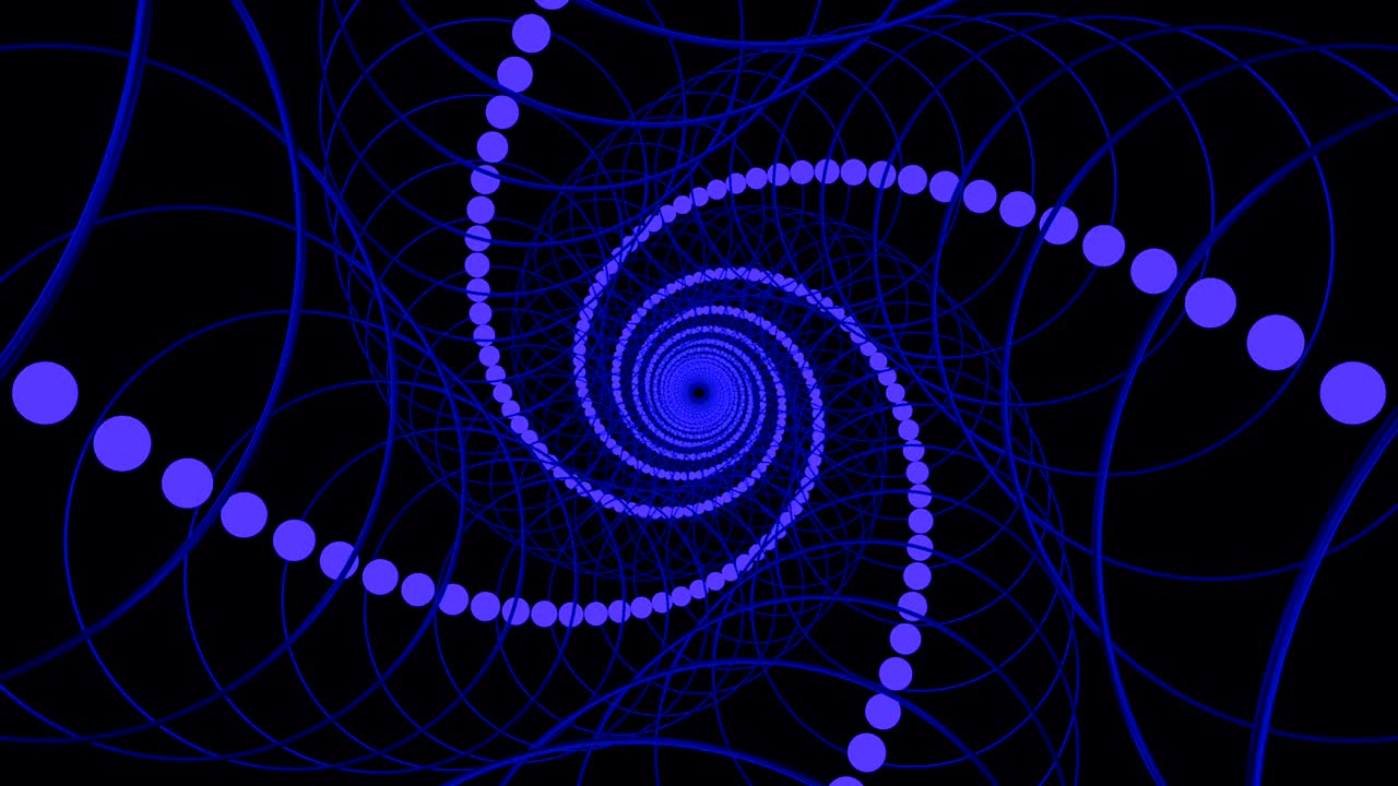 diseño espiral abstracto con puntos y líneas azules