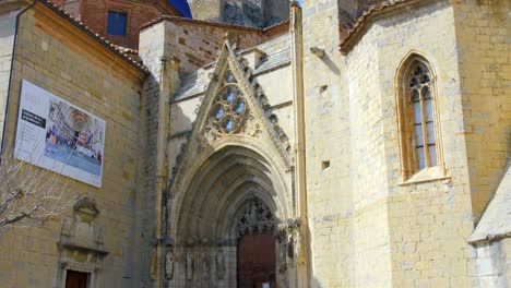 cathedral de santa maria la major facade exterior in morella, castellon spain