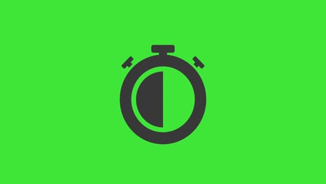 stopwatch icon animation. chroma key. countdown time video