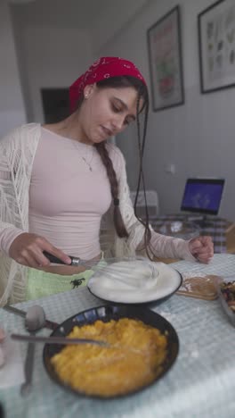 woman baking dessert