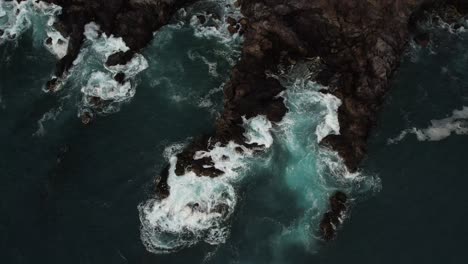 top down view of rugged rocky shoreline in tenerife