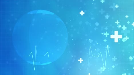 abstract medical loop background animation with flat icons and symbols.