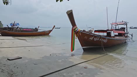 thai longtail boats on the beaches