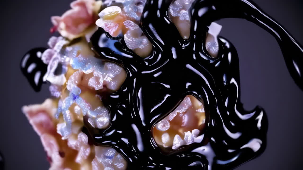 Chocolate Drizzled Dessert Close-up