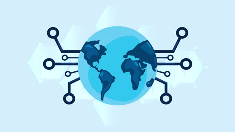 world planet earth with circuit